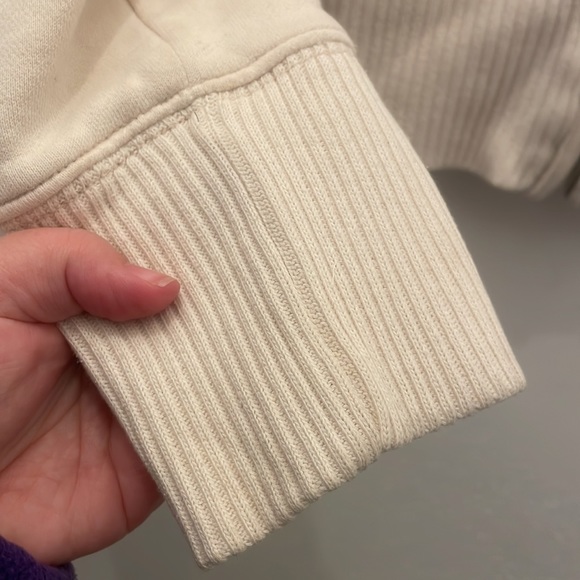 Abercrombie and Fitch cream sherpa long sleeves cotton jacket comfy large - Picture 8 of 11